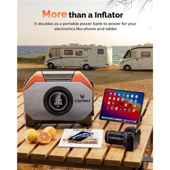 Tire Inflator Portable Air Compressor for Heavy-duty  Vehicle, Cordless Air Pump - Picture 6 of 7